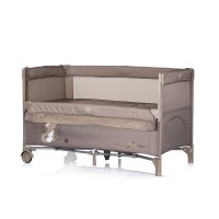 Chipolino Foldable travel cot with drop side Relax, tiramisu