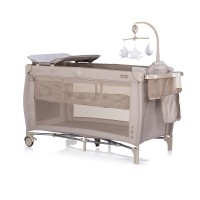 Chipolino Foldable travel cot Bella, latte
