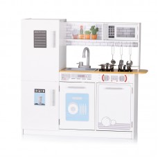 Chipolino Детска дървена кухня 80 см с 5 метални съда за готвене и LED осветление