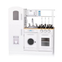 Chipolino Детска дървена кухня 85.5 см с 5 метални съда за готвене и LED осветление