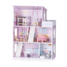 Chipolino Дървена къща за кукли със 12 броя мебели