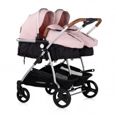 Chipolino Бебешка количка за близнаци Дуо Смарт, розова