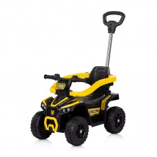 Chipolino Детска музикална кола за яздене с дръжка АТВ, жълта Chipolino Детска музикална кола за яздене с дръжка АТВ, жълта