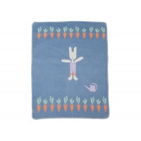 David Fussenegger Baby Blanket Juwel Garden rabbit/carrots, blue David Fussenegger Baby Blanket Juwel Garden rabbit/carrots, blue