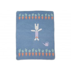 David Fussenegger Baby Blanket Juwel Garden rabbit/carrots, blue