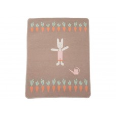 David Fussenegger Baby Blanket Juwel Garden rabbit/carrots, brown