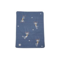 David Fussenegger Бебешко одеяло Juwel 70x90 Циркови маймунки, синьо