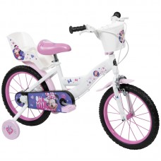 Huffy Детски велосипед с помощни колела Minnie, 16 инча бял