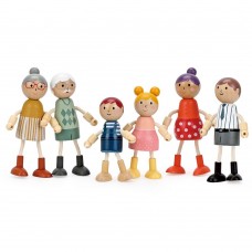 Lelin Toys Комплект дървени кукли Щастливо семейство