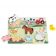 Lelin Toys Happy Farm wooden animal puzzle