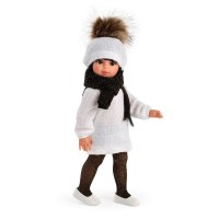Asi Doll Sabrina with white knitted hat and dress