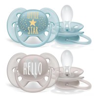 Philips Avent Ultra soft pacifiers 0-6m, Boy Star