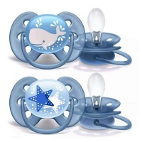 Philips Avent Ultra soft pacifiers 0-6m, Boy Whale