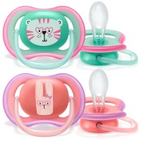 Philips Avent Ultra Air pacifier 18+m, Girl Bunny