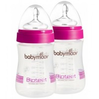 Babymoov 230 ml Feeding Bottles Bioteet Hibiscus (Set of 2)