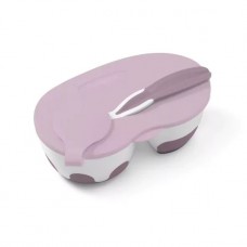 BabyOno Two Chambered Bowl with Lid and Spoon Purple