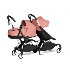 BABYZEN Двойна детска количка YOYO 2 Connect с кош за новородено и седалка Ginger
