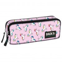 Back Up Pencil Case with two compartments B70 Pink Unicorn