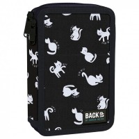 Back Up 2-layer Pencil Case with supplies DW 34 Black Cats