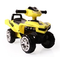 Moni Детска кола за яздене и бутане ATV No Fear, Жълта