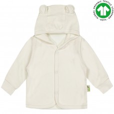 Bio Baby Hooded baby jacket organic cotton, ecru