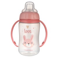 Training Cup with Soft Silicone Spout 320 ml Cute Animals Pink