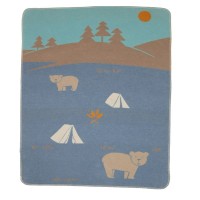 David Fussenegger Baby blanket Juwel Camping Bears Blue