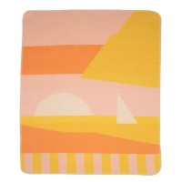 David Fussenegger Baby blanket Juwel Sunset and Boat Yellow
