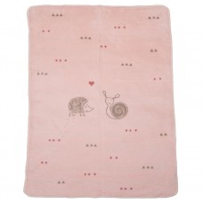 David Fussenegger Maja Organic Cotton Baby Blanket Hedgehog and Snail Pink