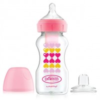 Dr.Brown's Sippy Bottle Starter Kit 270 ml Pink Hearts Dr.Brown's Sippy Bottle Starter Kit 270 ml Pink Hearts