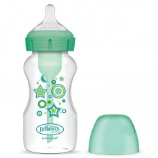 Dr.Brown's Шише Wide-Neck Options+ PP 270 ml Зелени звезди Dr.Brown's Шише Wide-Neck Options+ PP 270 ml Зелени звезди