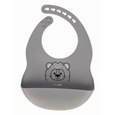 FreeON Bib silicone Lion, gray FreeON Bib silicone Lion, gray