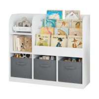 Ginger Home Children’s Bookshelf and Toy Organizer with Fabric Storage Bins