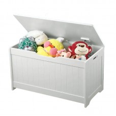 Ginger Home Wooden Toy Storage Chest with Seating Bench White