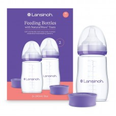 Lansinoh Feeding Bottle Set with natural Wave Teat 240ml