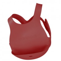 Minikoioi Силиконов лигавник с джоб Flexi Bib, червен
