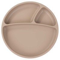 Minikoioi Силиконова чиния Portions с вакуум, Бежова