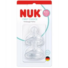 Nuk First Choice+ Silicone Nipple 2 pieces, 6m+ XL Nuk First Choice+ Silicone Nipple 2 pieces, 6m+ XL