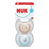 NUK First Choice Биберон залъгалка силикон 0-6 м. 2 броя Мече - Морско конче NUK First Choice Биберон залъгалка силикон 0-6 м. 2 броя Мече - Морско конче