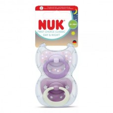 NUK First Choice Silicone baby soother Day&Night 18-36 m 2 pcs, Girl
