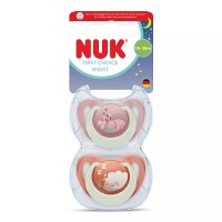 NUK First Choice Биберон залъгалка силикон Night 18-36 м. 2 броя Заек - Овца NUK First Choice Биберон залъгалка силикон Night 18-36 м. 2 броя Заек - Овца