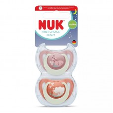NUK First Choice Silicone baby soother Night 18-36 m 2 pcs, Bunny - Sheep NUK First Choice Silicone baby soother Night 18-36 m 2 pcs, Bunny - Sheep