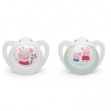 NUK Биберон залъгалка силикон 18-36м, 2 броя Peppa Pig