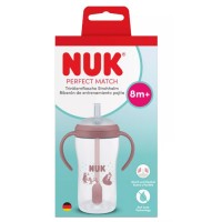 Nuk Perfect Match Learner Straw Bottle 8+ Months, 260ml Bear Nuk Perfect Match Learner Straw Bottle 8+ Months, 260ml Bear