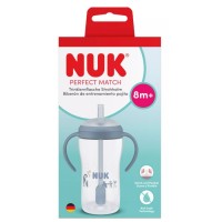Nuk Perfect Match Learner Straw Bottle 8+ Months, 260ml Pengui Nuk Perfect Match Learner Straw Bottle 8+ Months, 260ml Pengui