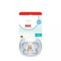 NUK Perfect Match биберон залъгалка силикон Air 0-6 м, Мечо Пух, сива