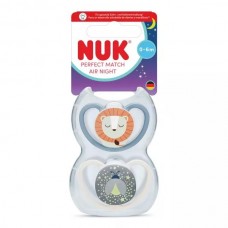 NUK Perfect Match Air Night Silicone baby soother 0-6 m Lion