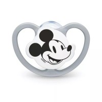 NUK Perfect Match биберон залъгалка силикон Air 6-18 м, Мики, сива NUK Perfect Match биберон залъгалка силикон Air 6-18 м, Мики, сива