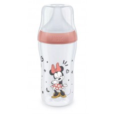 Nuk Perfect Match Baby Bottle with soft silicone teat 3m+ M, Minnie Red