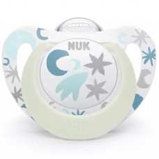 NUK Star Night Luminous Silicone Soother 0-6 m